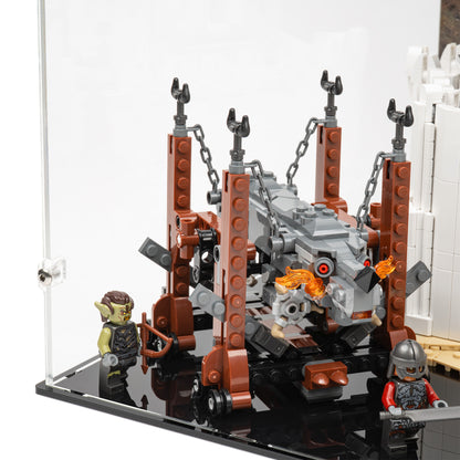 Fitting detail view of LEGO 11377 The Lord of the Rings Minas Tirith Display Case.