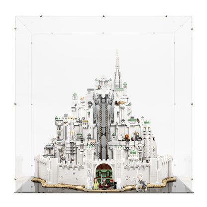 Front view of LEGO 11377 The Lord of the Rings Minas Tirith Display Case.