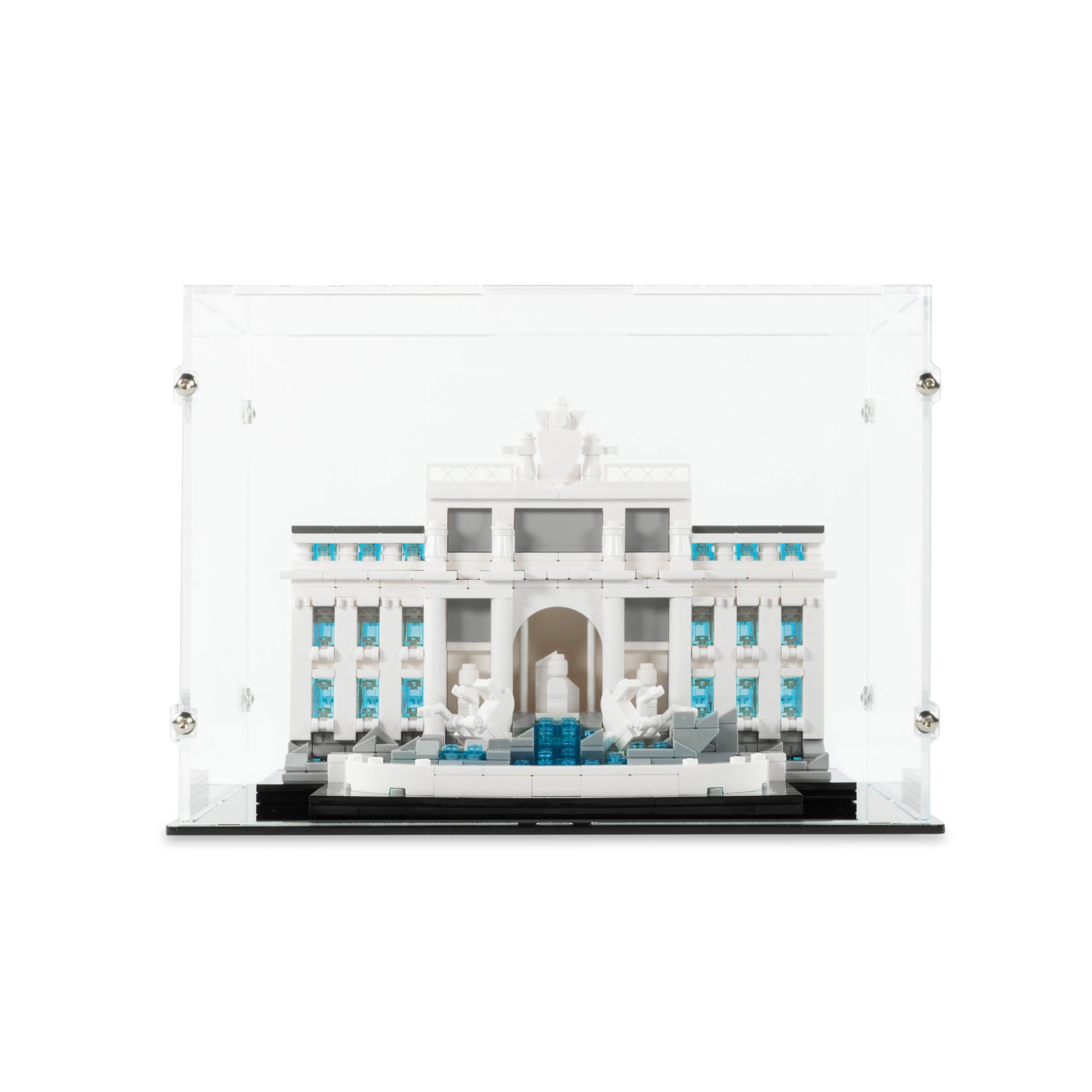 Front view of LEGO 21020 Trevi Fountain Display Case.