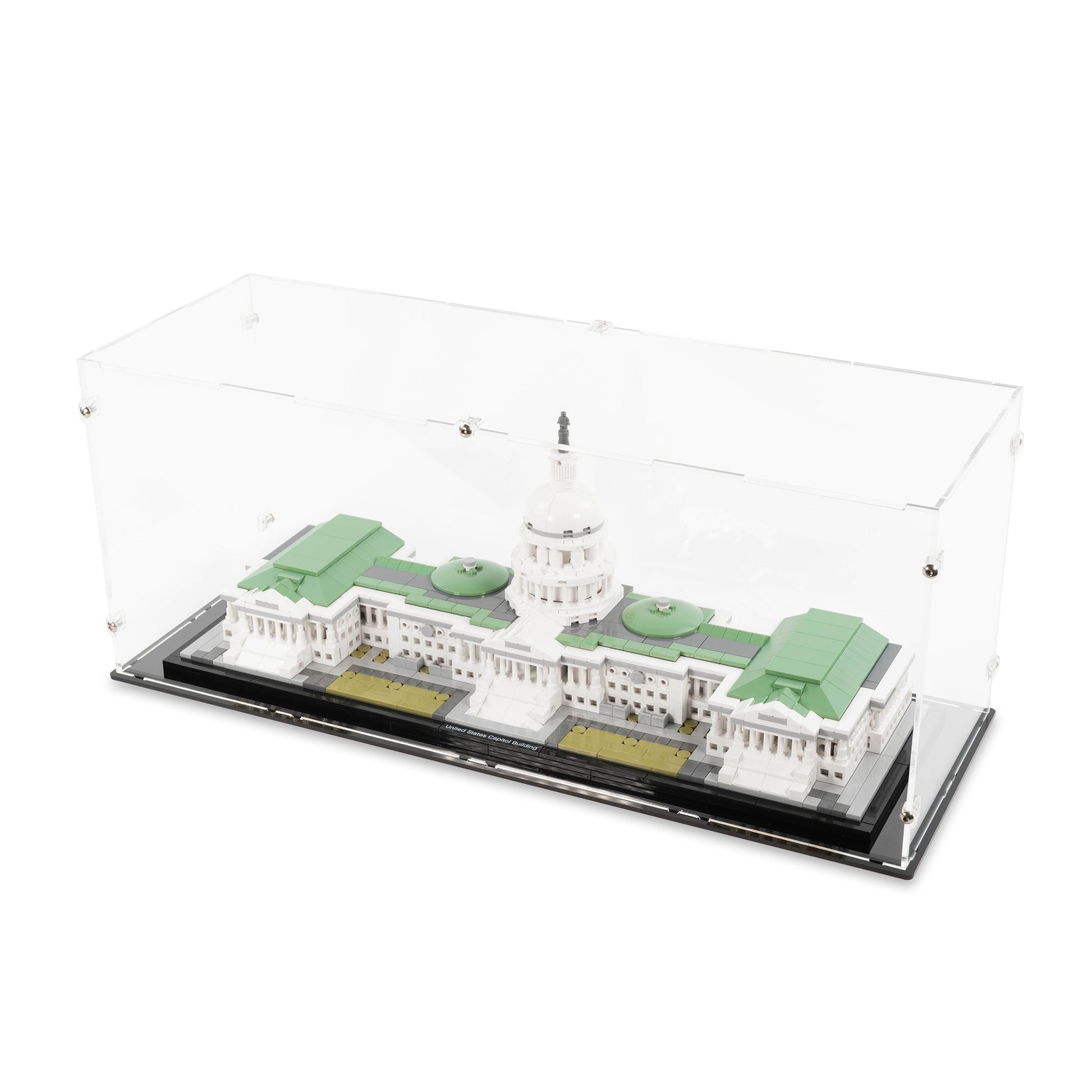 Angled top view of LEGO 21030 United States Capitol Building Display Case.