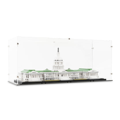 Angled view of LEGO 21030 United States Capitol Building Display Case.