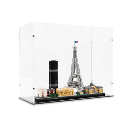 Angled view of LEGO 21044 Paris Display Case.