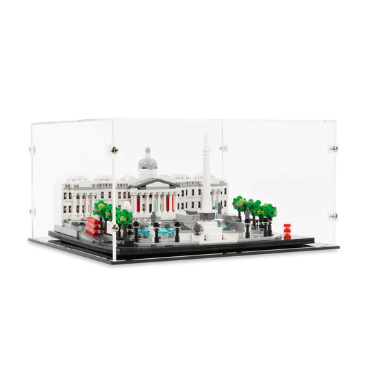Angled view of LEGO 21045 Trafalgar Square Display Case.