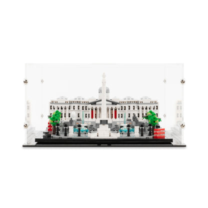 Front view of LEGO 21045 Trafalgar Square Display Case.