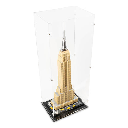 Angled top view of LEGO 21046 Empire State Building Display Case.