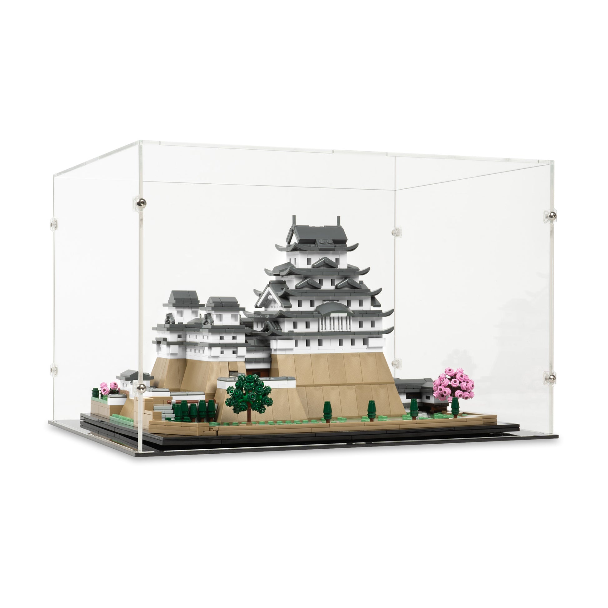 Angled view of LEGO 21060 Himeji Castle Display Case.