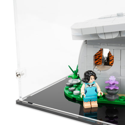 Fitting detail view of LEGO 21316 The Flintstones Display Case.