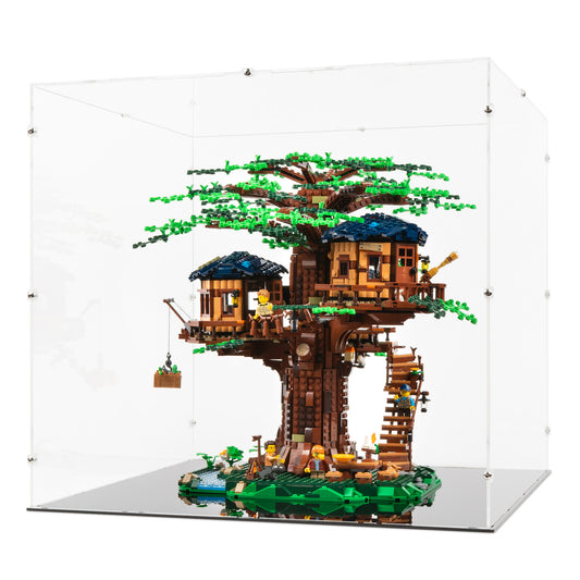 Angled view of LEGO 21318 Tree House Display Case.
