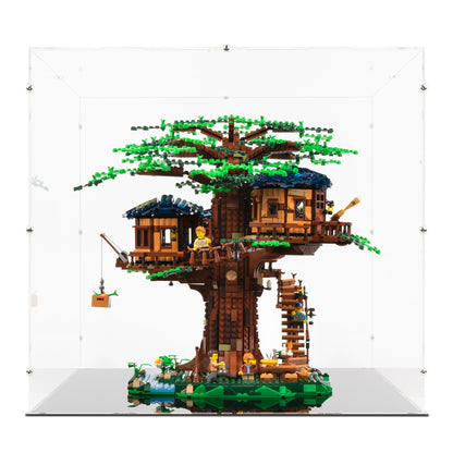 Front view of LEGO 21318 Tree House Display Case.