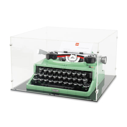 Angled top view of LEGO 21327 Typewriter Display Case.