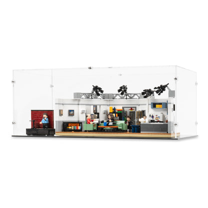 Angled view of LEGO 21328 Seinfeld Display Case.
