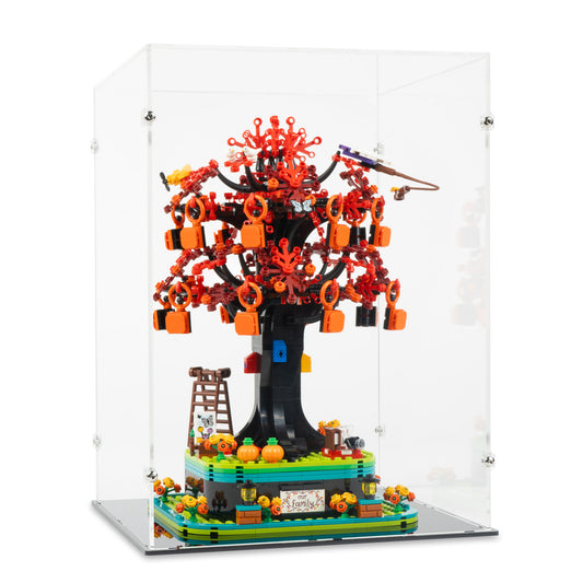 Angled view of LEGO 21346 Family Tree Display Case.