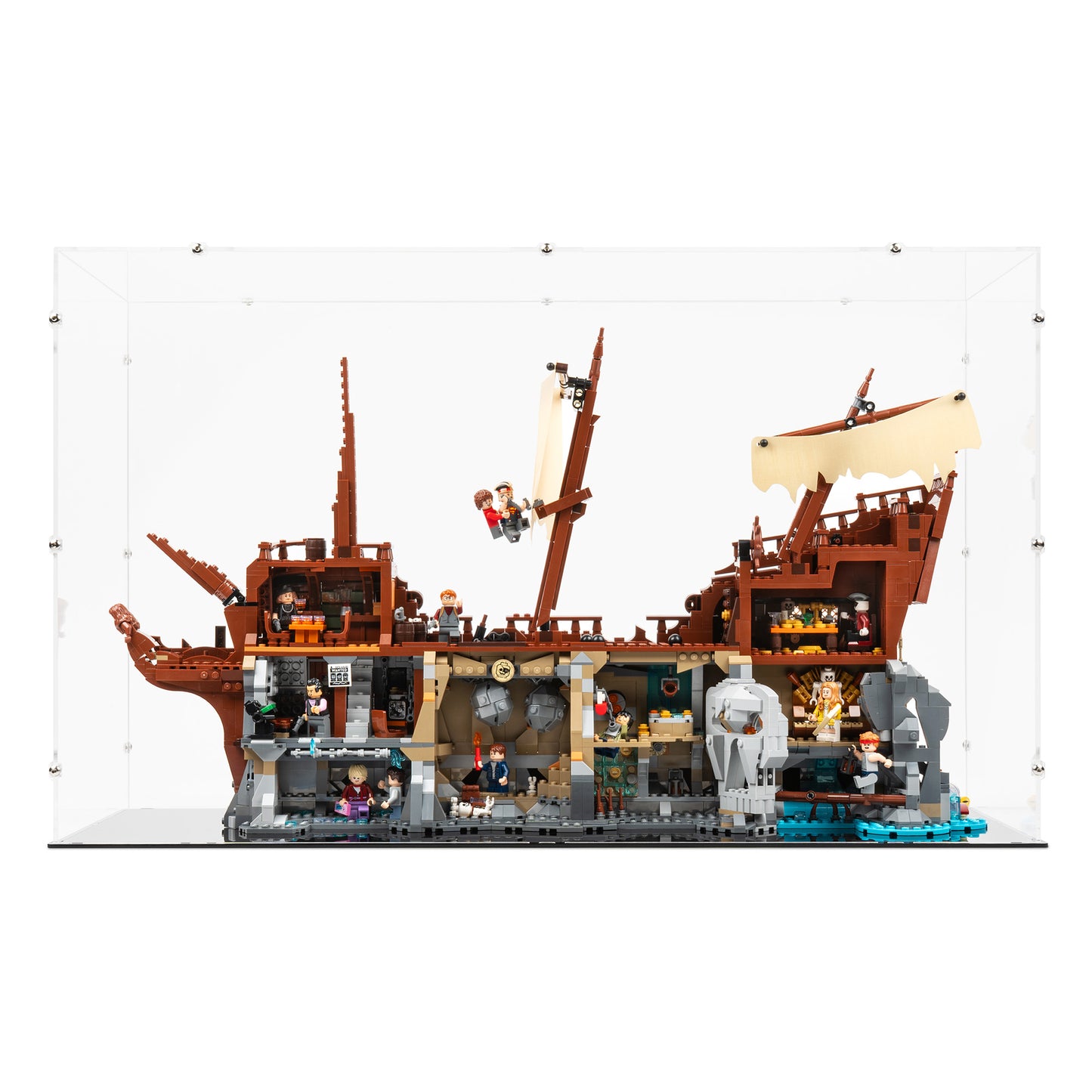 Front view of LEGO 21363 The Goonies Display Case.