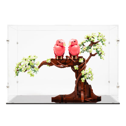 Front view of LEGO 21365 Love Birds Display Case.