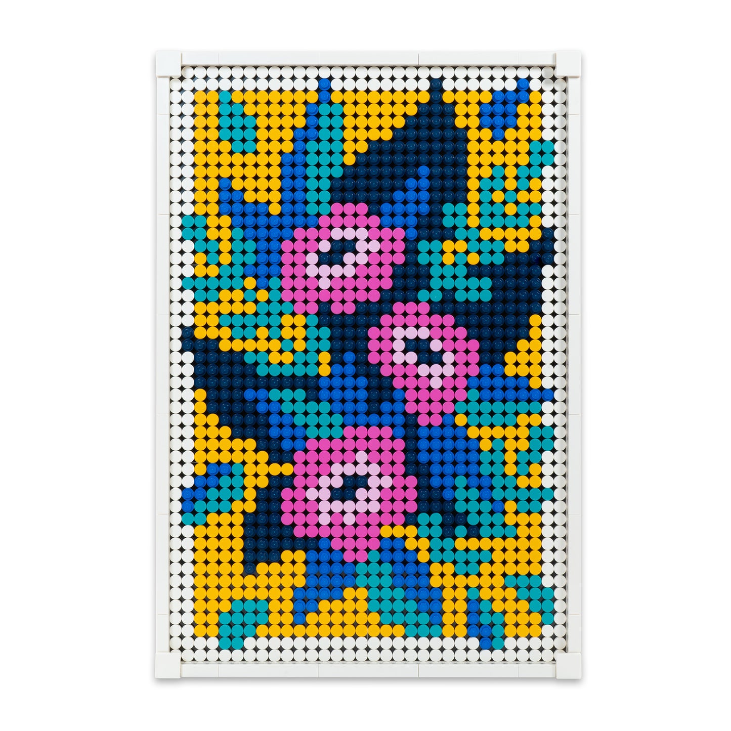 Front view of LEGO 31207 Floral Art Acrylic Cover.