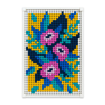 Front view of LEGO 31207 Floral Art Acrylic Cover.