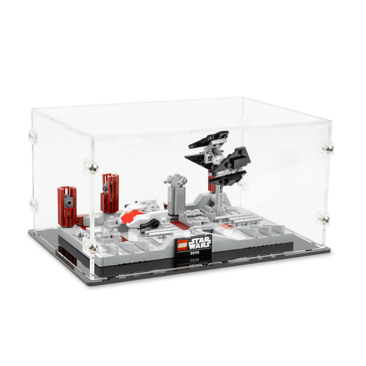 Angled view of LEGO 40407 Death Star II Battle Display Case.