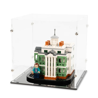 Angled top view of LEGO 40521 Mini Disney The Haunted Mansion Display Case.