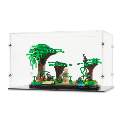 Angled view of LEGO 40530 Jane Goodall Tribute Display Case.