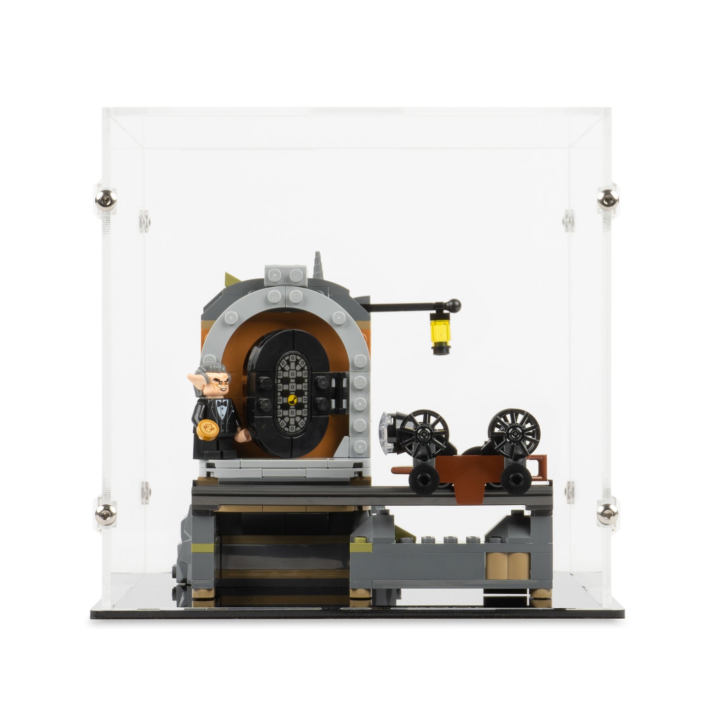 Front view of LEGO 40598 Gringotts Vault Display Case.