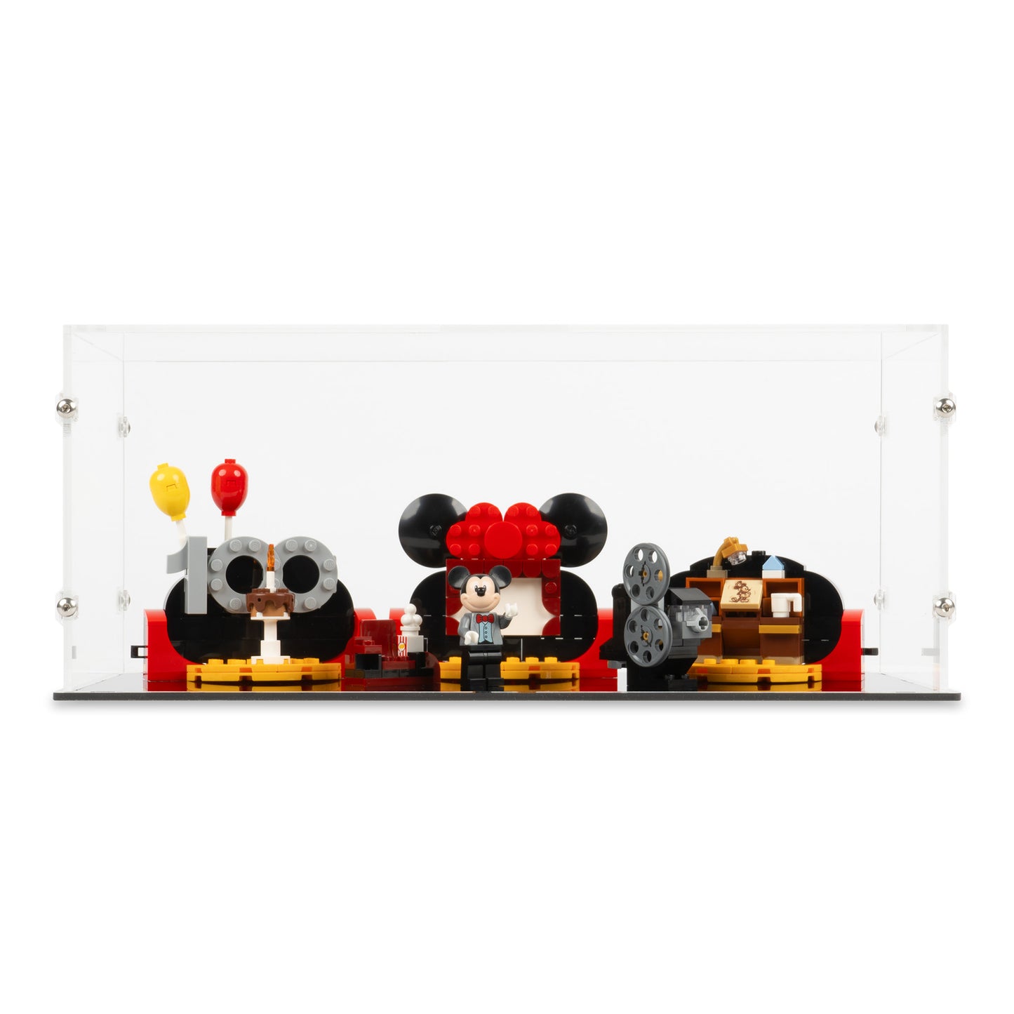 Front view of LEGO 40600 Disney 100 Years Celebration Display Case.