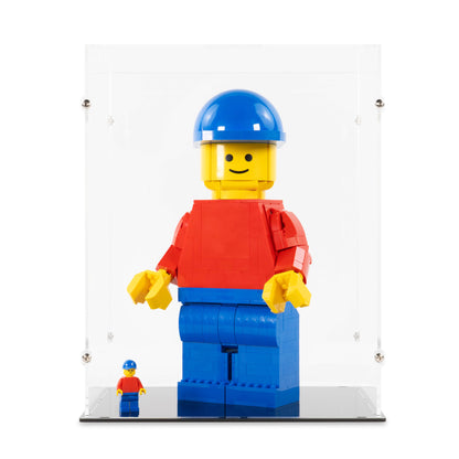 Front view of LEGO 40649 Up-Scaled LEGO Minifigure Display Case.