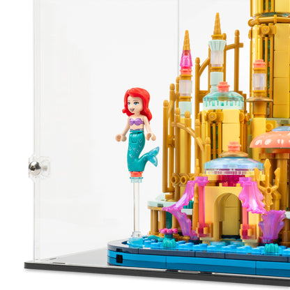 Fitting detail view of LEGO 40708 Mini Disney Ariel's Castle Display Case.