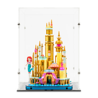 Front view of LEGO 40708 Mini Disney Ariel's Castle Display Case.