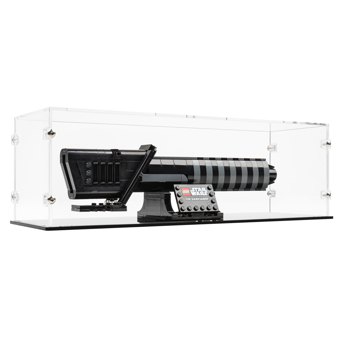Angled view of LEGO 40917 The Darksaber Display Case.