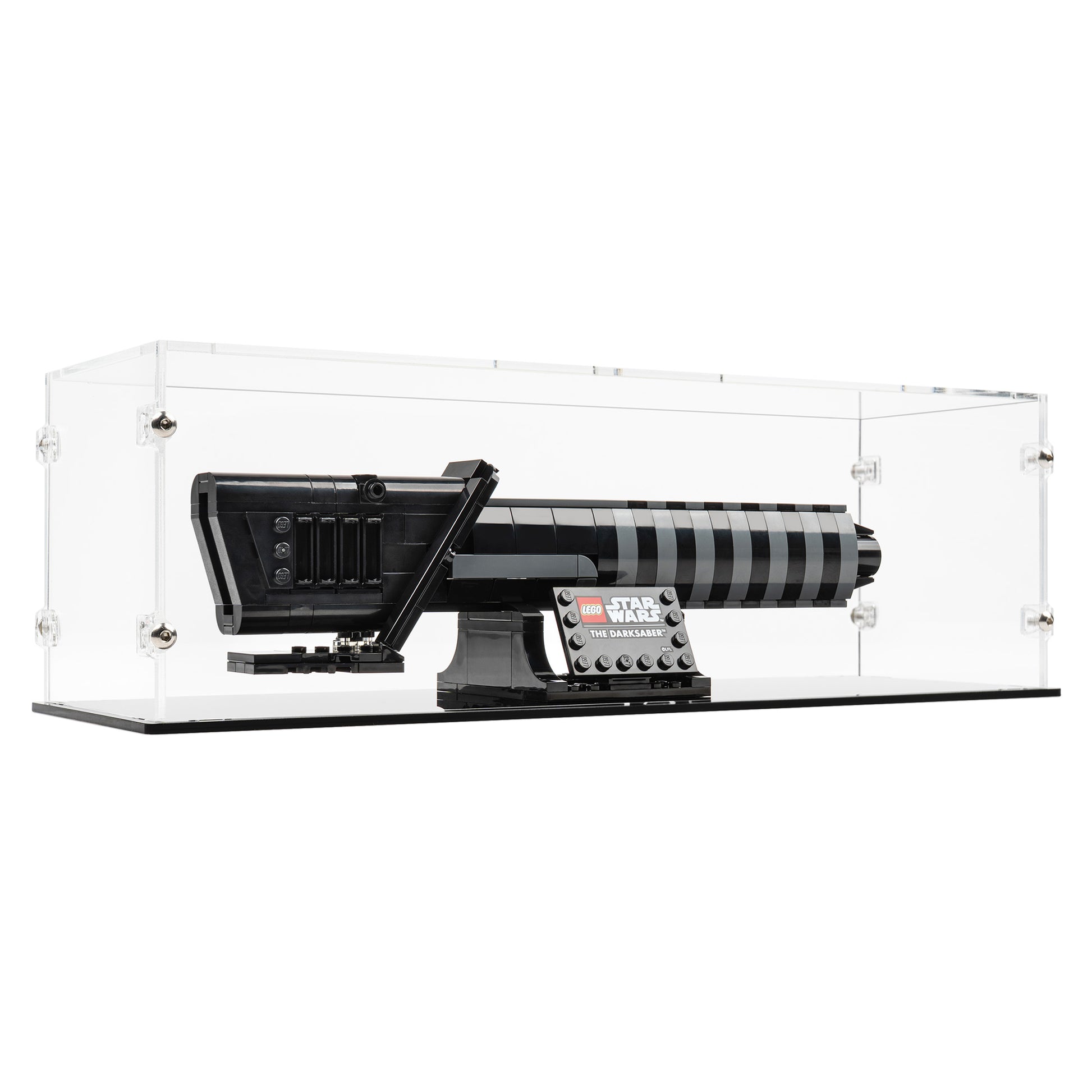 Angled view of LEGO 40917 The Darksaber Display Case.