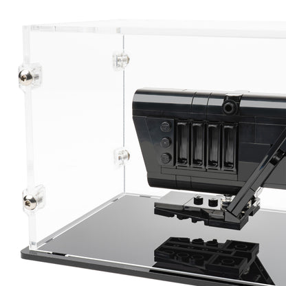 Left fitting detail view of LEGO 40917 The Darksaber Display Case.