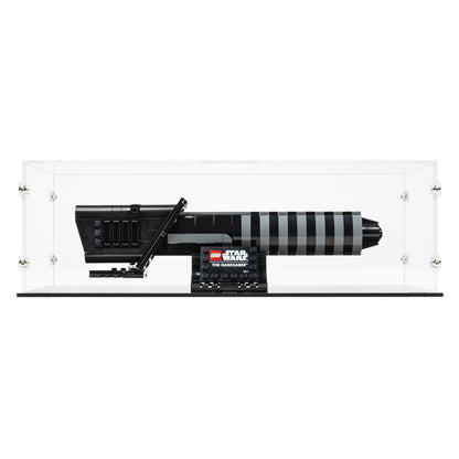 Front view of LEGO 40917 The Darksaber Display Case.