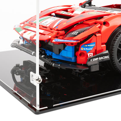 Fitting detail view of LEGO 42125 Ferrari 488 GTE “AF Corse #51” Display Case.
