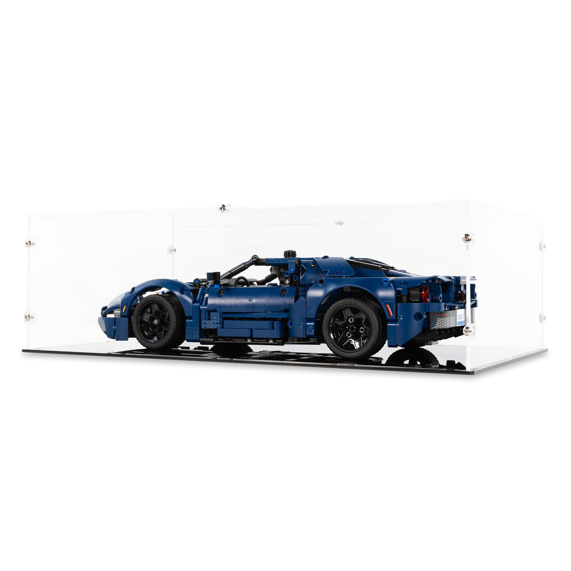 Right angled view of LEGO 42154 2022 Ford GT Display Case.