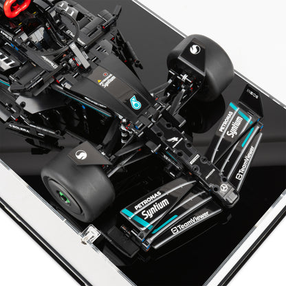 Car detail view of LEGO 42171 Mercedes-AMG F1 W14 E Performance Display Case.
