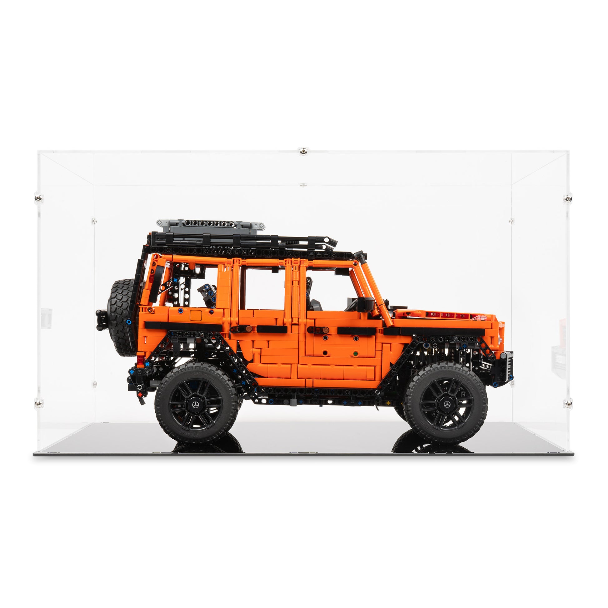 Front view of LEGO 42177 Mercedes-Benz G 500 PROFESSIONAL Line Display Case.