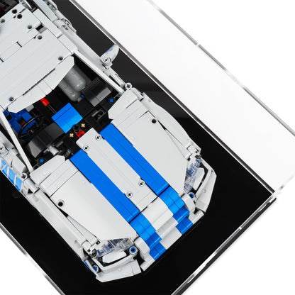 Car detail view of LEGO 42210 2 Fast 2 Furious Nissan Skyline GT-R R34 Car Display Case.