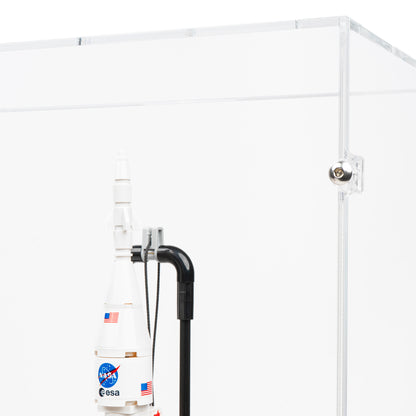Fitting detail view of LEGO 42221 NASA Artemis Space Launch System Rocket Display Case.
