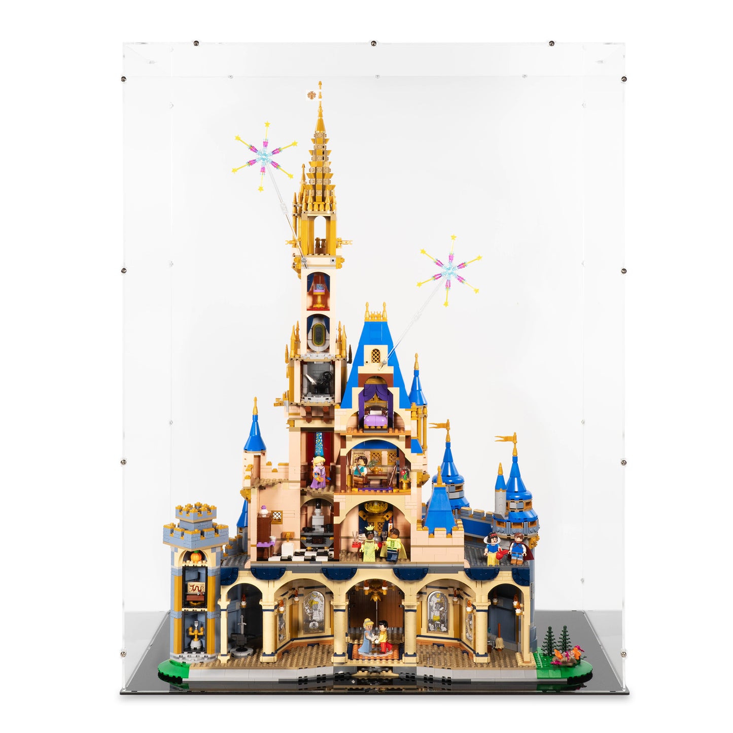 Back view of LEGO 43222 Disney Castle Display Case.