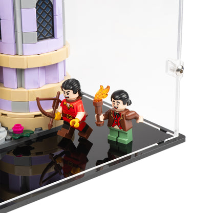 Fitting detail view of LEGO 43263 Beauty and the Beast Castle Display Case.