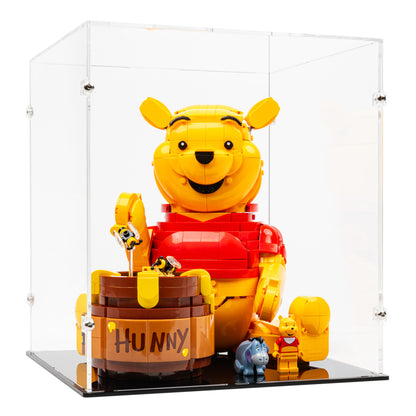 Angled view of LEGO 43300 Winnie the Pooh Display Case.
