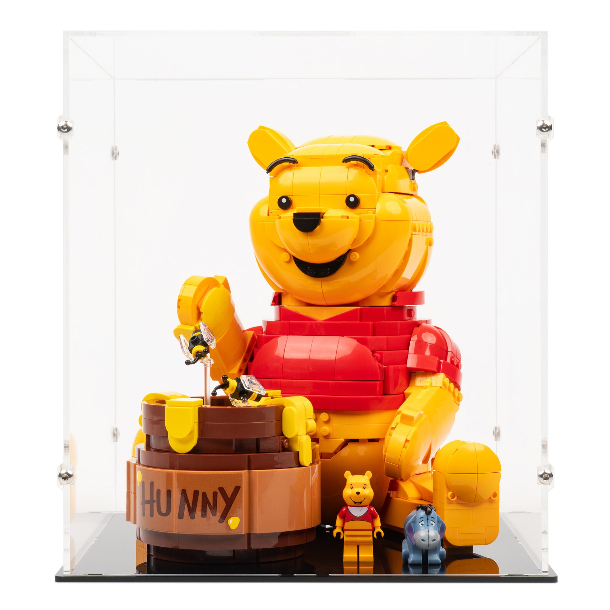 Front view of LEGO 43300 Winnie the Pooh Display Case.