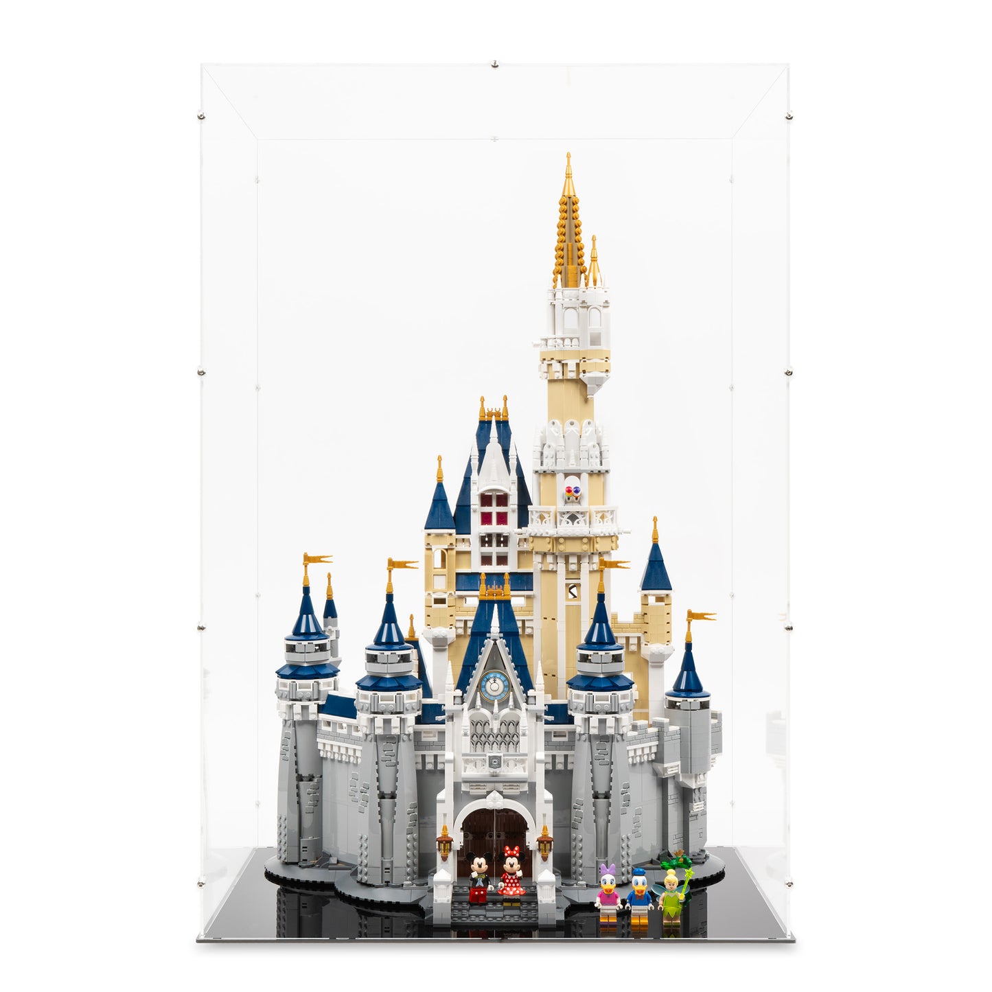 Front view of LEGO 71040 Disney Castle Display Case.