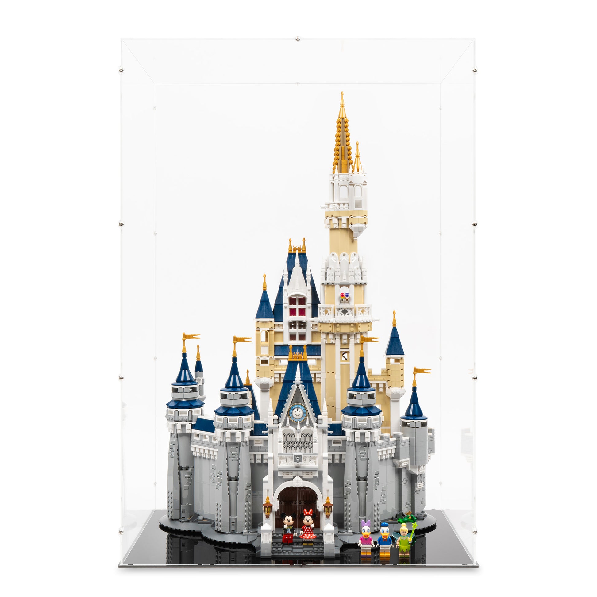 Front view of LEGO 71040 Disney Castle Display Case.
