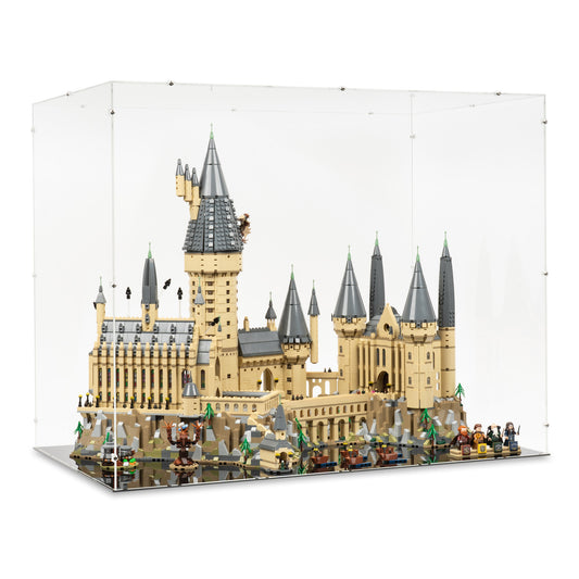 Angled view of LEGO 71043 Hogwarts Castle Display Case.