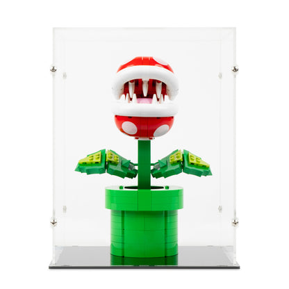 Front view of LEGO 71426 Piranha Plant Display Case.