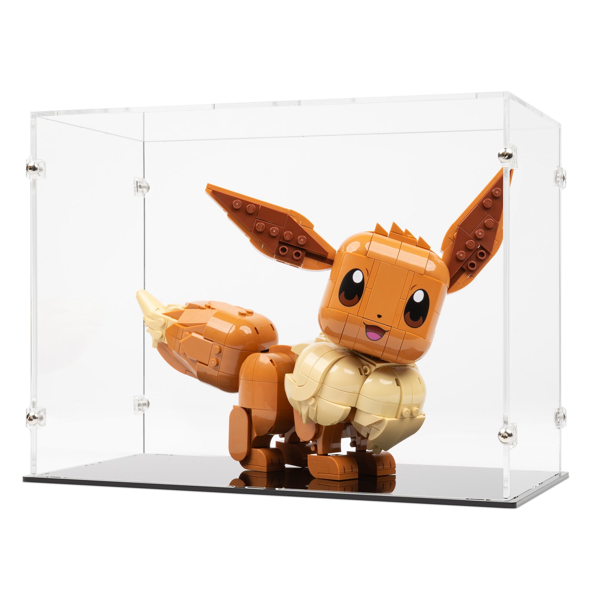 Angled view of LEGO 72151 Eevee Display Case.