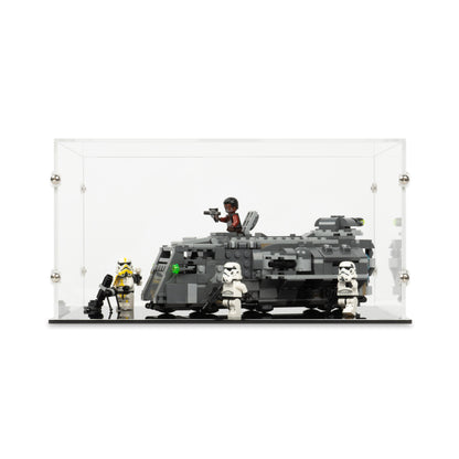 Front view of LEGO 75311 Imperial Armored Marauder Display Case.