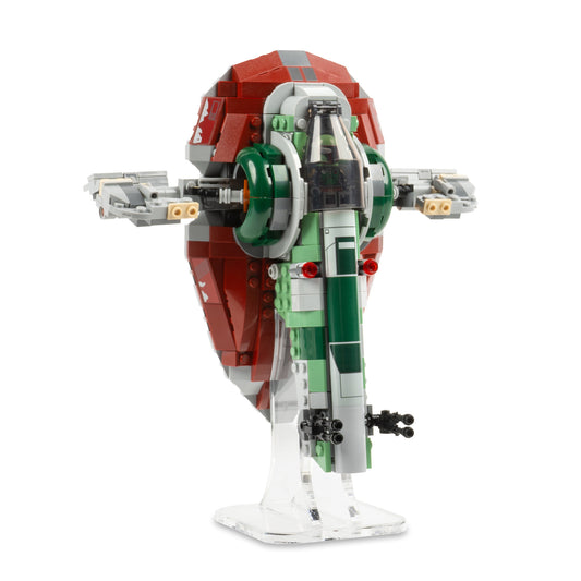 Angled view of LEGO Boba Fett’s Starship Display Stand.