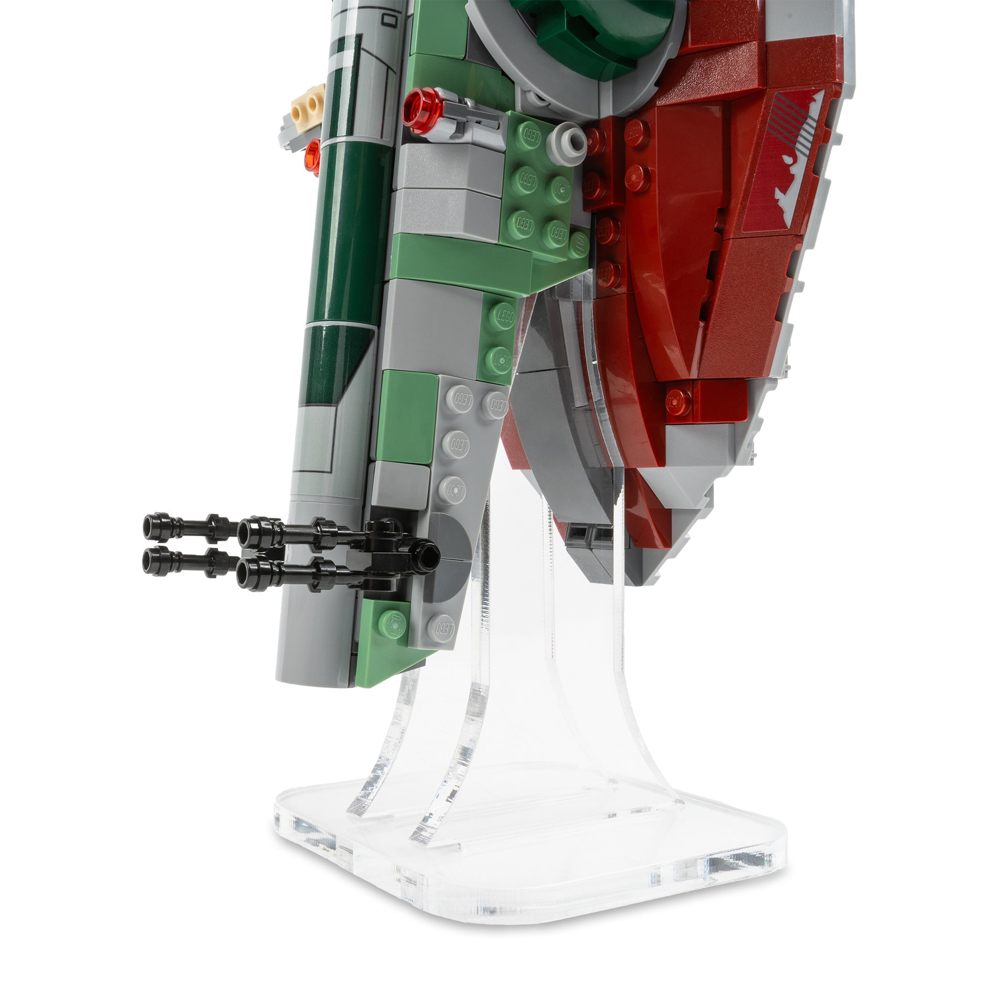 Detail view of LEGO Boba Fett’s Starship Display Stand.